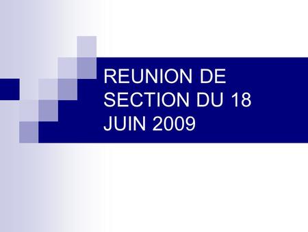 REUNION DE SECTION DU 18 JUIN 2009. ORDRE DU JOUR Bilan élections européennes Intervention de Jacques BASCOU.
