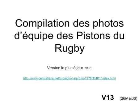 Compilation des photos d’équipe des Pistons du Rugby