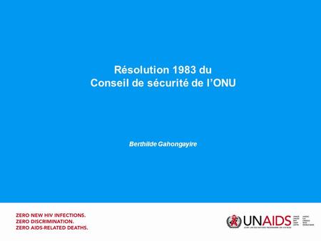 Résolution 1983 du Conseil de sécurité de lONU Berthilde Gahongayire.