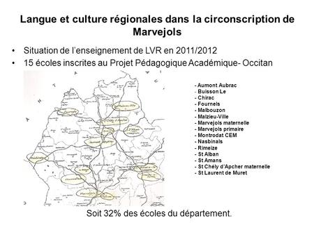 Langue et culture régionales dans la circonscription de Marvejols