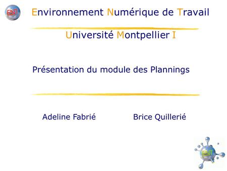 Environnement Numérique de Travail Université Montpellier I
