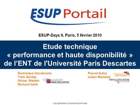 ESUP-Days 9, Paris, 5 février 2010