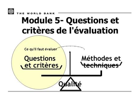 Module 5- Questions et critères de l'évaluation