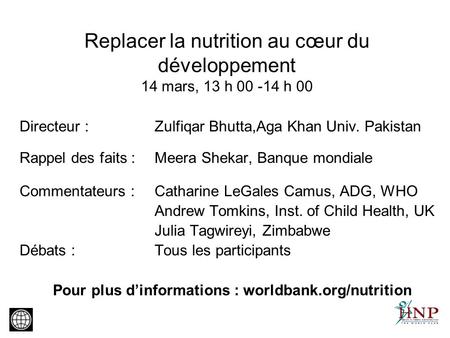 Pour plus d’informations : worldbank.org/nutrition