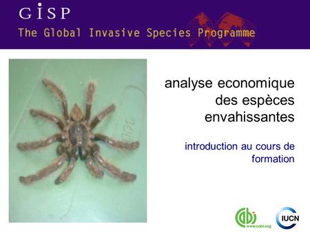 Introduction au cours de formation analyse economique des espèces envahissantes.