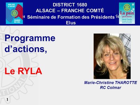Séminaire de Formation des Présidents Elus Marie-Christine THAROTTE