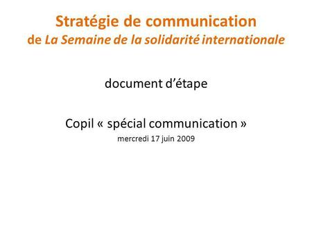 Copil « spécial communication »