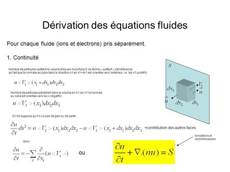 Dérivation des équations fluides