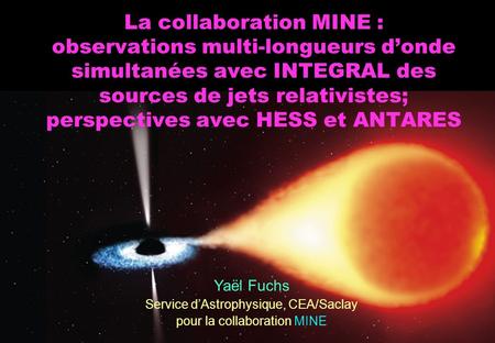 La collaboration MINE : observations multi-longueurs donde simultanées avec INTEGRAL des sources de jets relativistes; perspectives avec HESS et ANTARES.