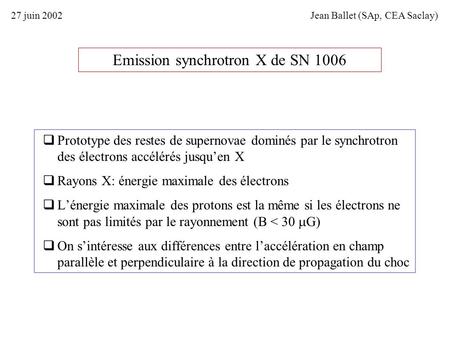 Emission synchrotron X de SN 1006