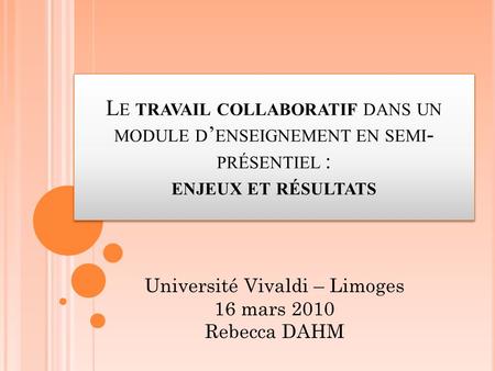 Université Vivaldi – Limoges