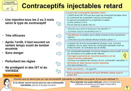Contraceptifs injectables retard Contraceptifs injectables retard