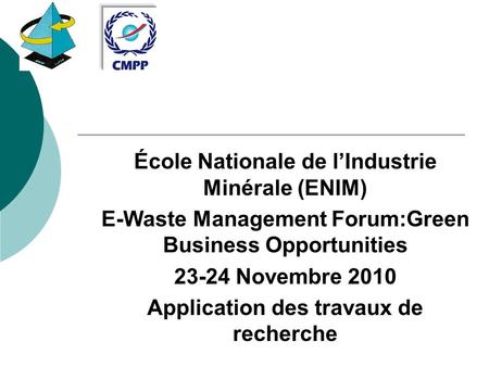École Nationale de l’Industrie Minérale (ENIM)