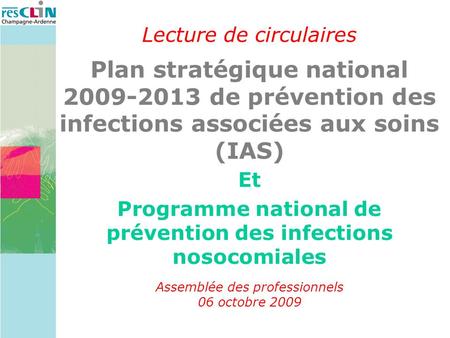 Programme national de prévention des infections nosocomiales