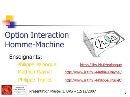 Option Interaction Homme-Machine
