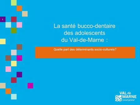 La santé bucco-dentaire des adolescents du Val-de-Marne :