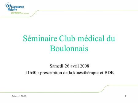 Séminaire Club médical du Boulonnais