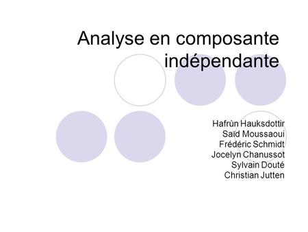Analyse en composante indépendante