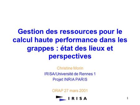 IRISA/Université de Rennes 1