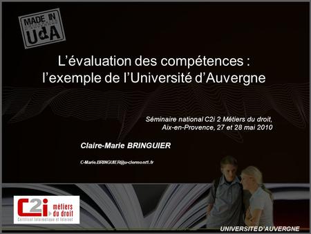 L’évaluation des compétences : l’exemple de l’Université d’Auvergne