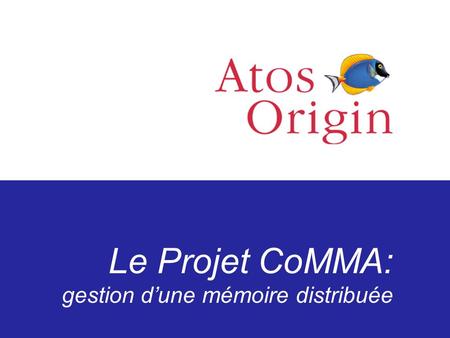 Le Projet CoMMA: gestion dune mémoire distribuée.
