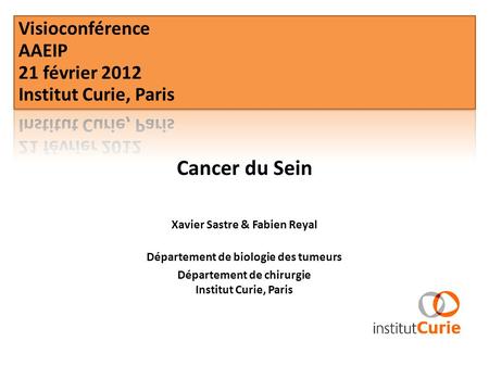 Cancer du Sein Visioconférence AAEIP 21 février 2012