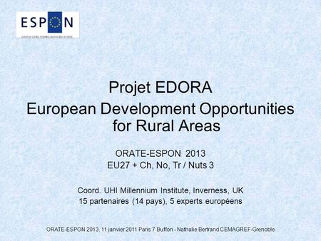 European Development Opportunities for Rural Areas