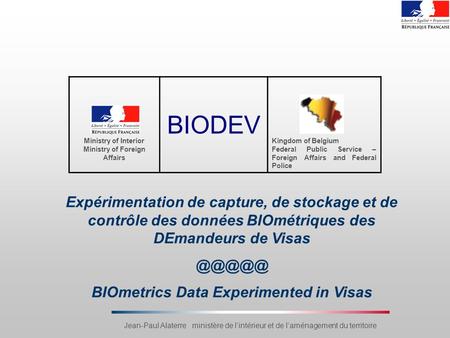 BIOmetrics Data Experimented in Visas