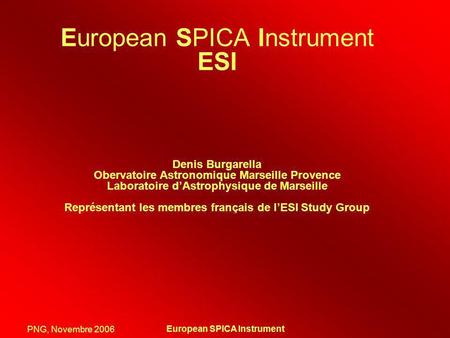 European SPICA Instrument ESI