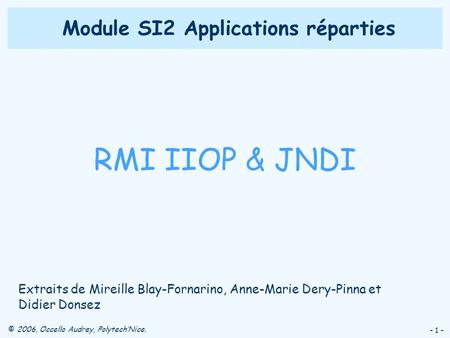 Module SI2 Applications réparties