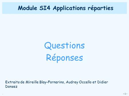 Module SI4 Applications réparties
