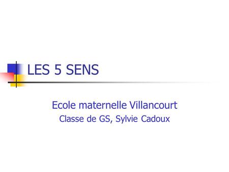 Ecole maternelle Villancourt Classe de GS, Sylvie Cadoux