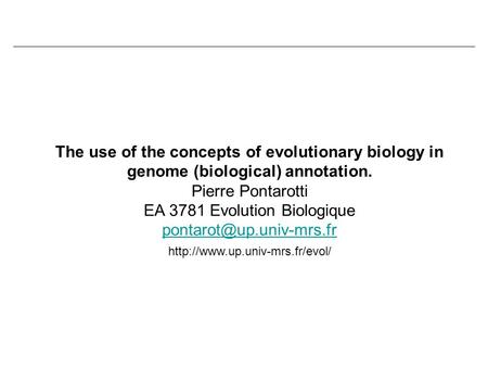 EA 3781 Evolution Biologique