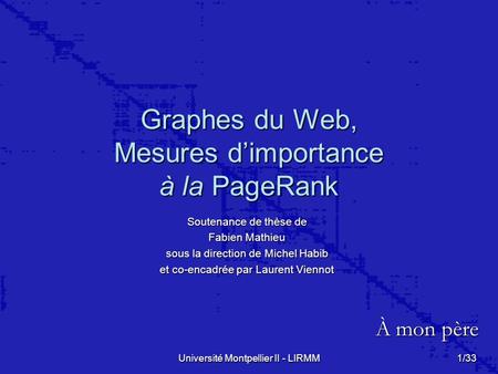 Graphes du Web, Mesures d’importance à la PageRank