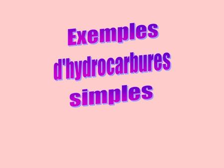 Exemples d'hydrocarbures simples.