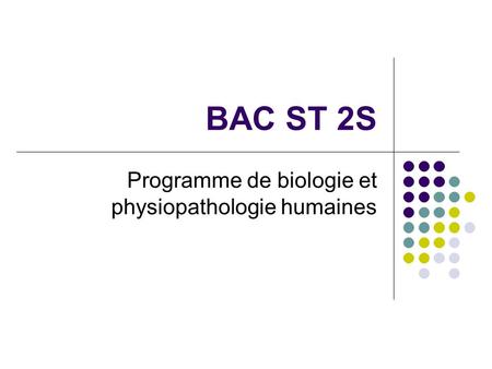 Programme de biologie et physiopathologie humaines