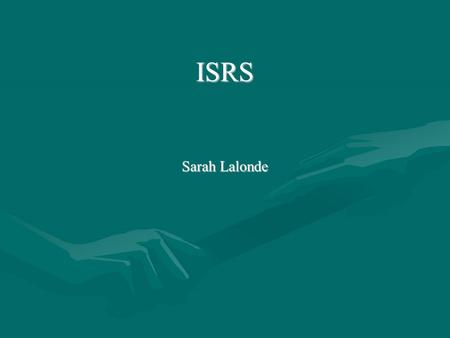ISRS Sarah Lalonde.
