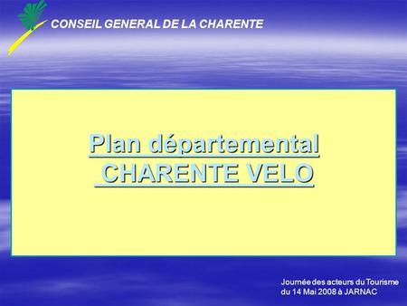 Plan départemental CHARENTE VELO