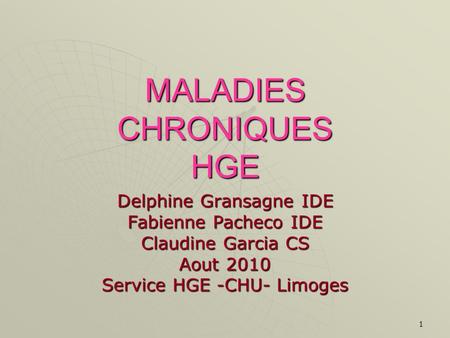 MALADIES CHRONIQUES HGE