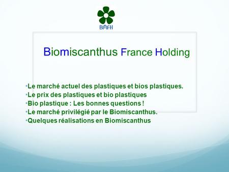 Biomiscanthus France Holding