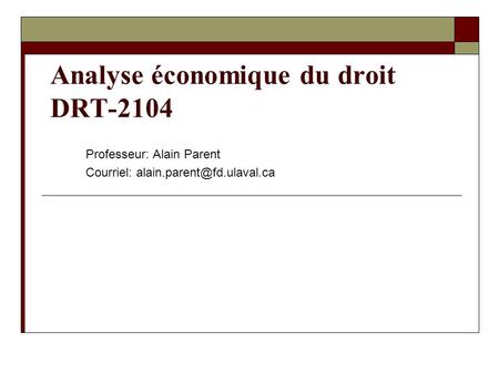 Analyse économique du droit DRT-2104