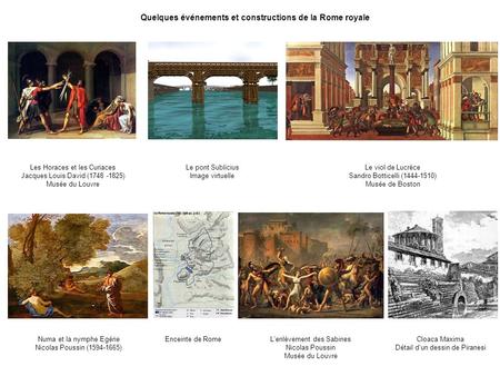 Quelques événements et constructions de la Rome royale