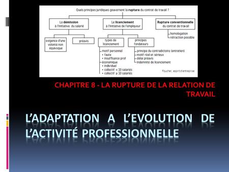 L’adaptation a l’EVOLUTION DE L’activité professionnelle