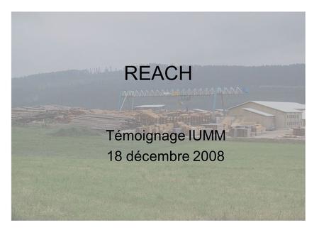 Témoignage IUMM 18 décembre 2008