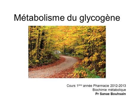 Métabolisme du glycogène