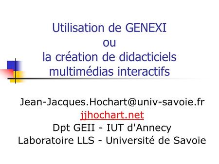 Laboratoire LLS - Université de Savoie