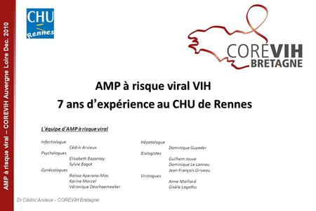 AMP à risque viral VIH 7 ans d’expérience au CHU de Rennes