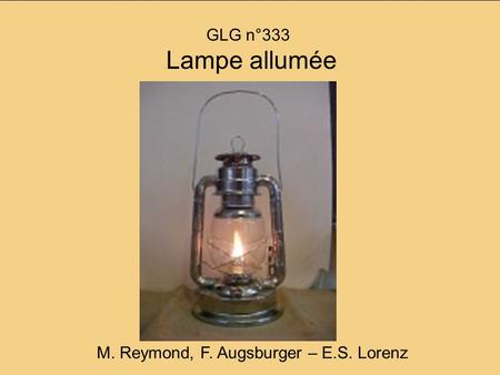 M. Reymond, F. Augsburger – E.S. Lorenz