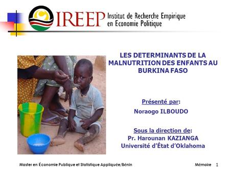 LES DETERMINANTS DE LA MALNUTRITION DES ENFANTS AU BURKINA FASO