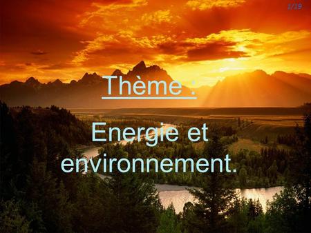 Energie et environnement.